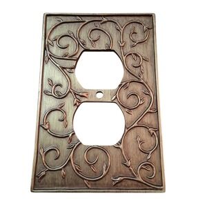 Antique Look Decorative Vines 4 Double Outlet  Covers & 2 Switch Plates Set READ